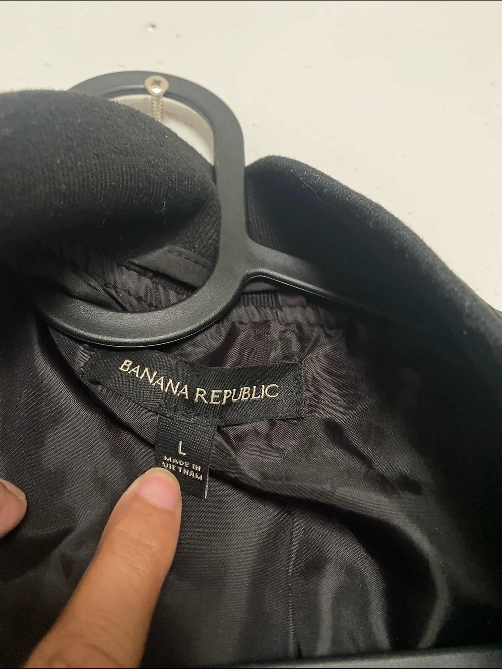 Banana Republic Black Men's Lightweight Bomber Jacket with Zip Front Size L